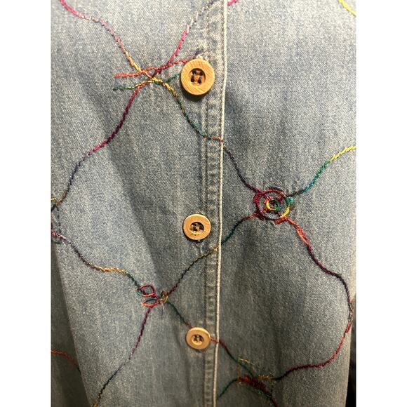 Vintage Embroidered Denim Shirt by Koret City Blues® - Picture 5 of 6